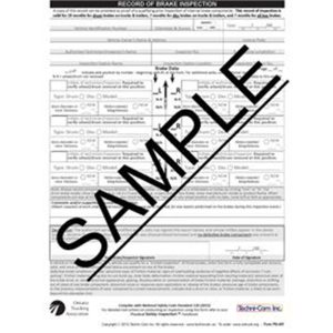 Record of Brake Inspection (50/pkg)