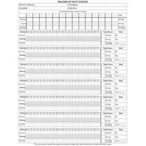 Record of Duty Status for City Drivers