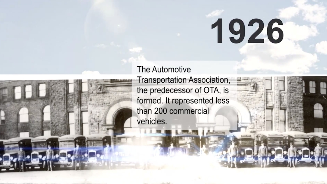 1926 - The Automotive Transportation Association, the predecessor of OTA, is formed. It represented less than 200 commercial vehicles.